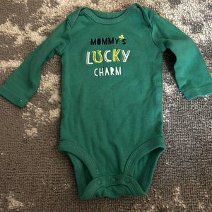Just One You Infant Long Sleeve Green St Patrick's Onesie Newborn